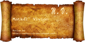 Matkó Vivien névjegykártya
