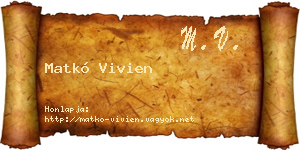 Matkó Vivien névjegykártya